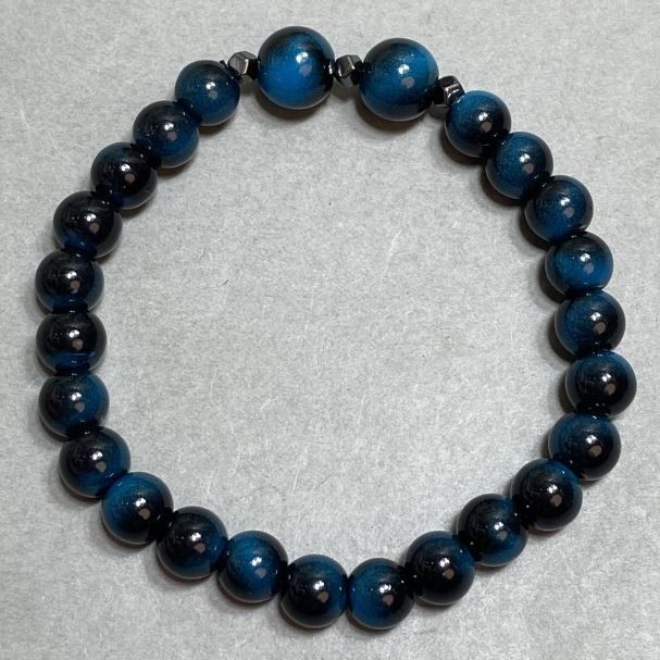 Tiger's Eye Bead Bracelet 8mm Round Beads ± 10 m ±, length 18 cm ± stretch