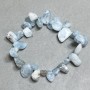 Aquamarine Bead Bracelet faceted 7-12×9-14mm +-, length 18cm ± stretch