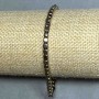 Hematite Cube Bracelet, 4x4mm± diameter, gold color, 18cm± length, stretch