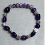 Amethyst Bead Bracelet 6mm +/- Faceted 8-10x7-8mm +-, length 18cm +/- stretch