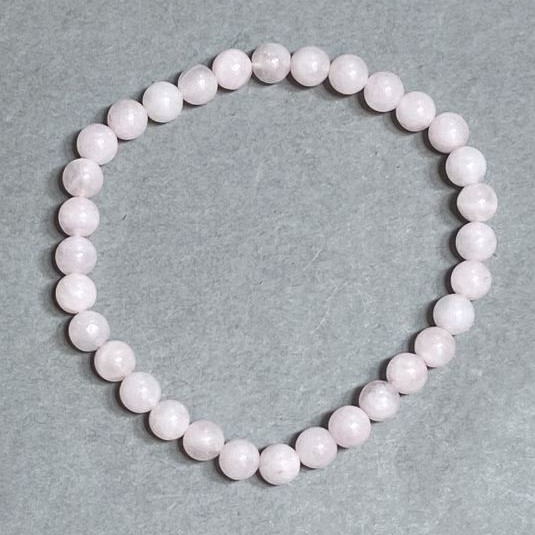 Bracelet Pink Quartz Bead 6mm, 18cm Stretch