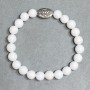 Agate Bracelet, smooth round bead 8mm +-, length 18cm +- stretch