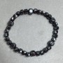Hematite Bracelet Faceted Cube 5mm+-multifaceted 7mm+-, length 18cm +- stretch