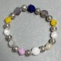 Bracelet Agate Sodalite Rock Crystal faceted 10mm+-, length 18cm +- stretch