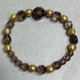 Bracelet Faceted Smoky Quartz Bead 6mm+-, multifaceted 12x10mm+-, length 18cm +- Stretch