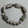 Bracelet Labradorite Faceted Rectangle 16x12mm+-, length 18cm +-, stretch