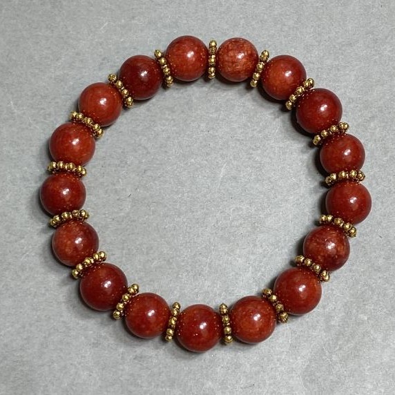 Red Jasper Bead Bracelet 10mm, stretch, 18 cm