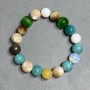 Assorted Agate Aquamarine Mother-of-Pearl Bracelet, round bead 10mm +-, length 18cm +- stretch