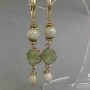 Jadeite Earrings Smooth Bead, diameter 8mm± 10mm± Druzy, diameter 14mm, length 68mm