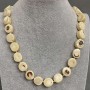 Fossilized Coral Bead Necklace, Cut 14x7.5 mm ±, length 50 cm ± with clasp