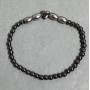 Hematite Ball Bracelet 4 mm ± seed 8×6 mm, length 18 cm ± stretch