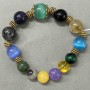 Bracelet Aventurine Citrine Lavrikite round bead 10mm+ 12mm+- 14mm+-, length 18cm +- stretch