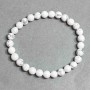 Howlite Bead Bracelet 6 mm Smooth Round, 18 cm length, stretch