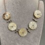 Clearance! Necklace Mother-of-Pewter Flower 24 mm, 49+5 cm chain