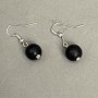 Earrings Lava Smooth Bead 10 mm±, length 28 mm±