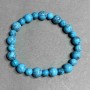 Turquoise bead bracelet smooth rounds 6–8 mm, length 18 cm stretch