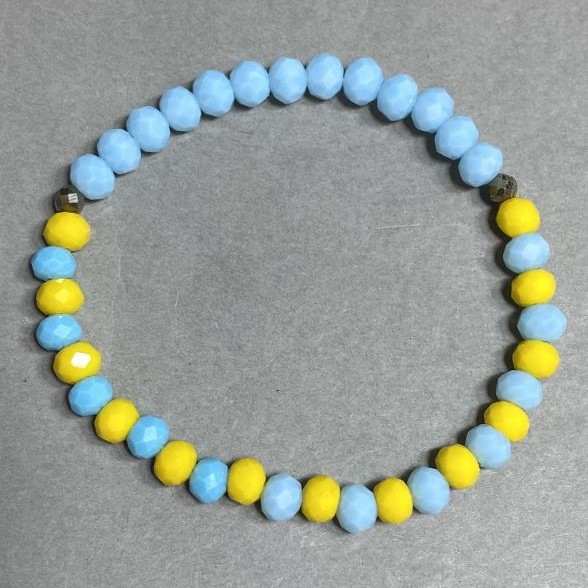 Bracelet Czech Crystal Faceted Rondelle 6x5mm +-, length 18cm +-, stretch