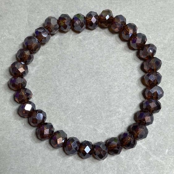 Bracelet Czech Crystal Faceted Rondelle 8x6mm +-, length 18cm +- elastic