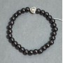 Hematite Bead Bracelet 6 mm Smooth Round 6 mm +-, length 18 cm +- stretch
