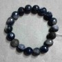 Agate Bead Rolled Crystal Ball Bracelet 10mm, stretchy, 18cm