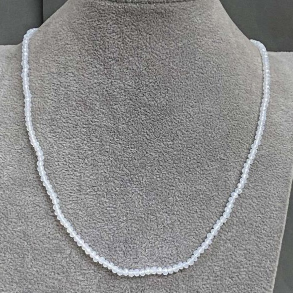 Necklace Czech crystal faceted rondelle, diameter 3x2mm+-, length 18cm+-
