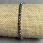 Hematite Cylinder Bracelet, 4×4 mm diameter, stretchy 18 cm