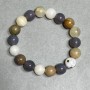  Bracelet Smoky Quartz Agate Onyx Ball 10mm+-, length 18cm+- stretch