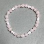 Bracelet Pink Quartz Bead 6mm+- Pearl Rondelle 5x3mm+-, length 18cm+- stretch