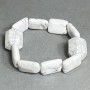 Howlite Rectangle Stretch Bracelet, 18x13mm+- and 20x15mm+- facets, length 18cm+-