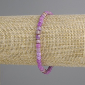 Phosphosiderite Bead Bracelet, faceted cube, diameter 4×4 mm, stretch length 18 cm