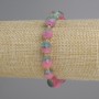 Tourmaline Beaded Bead Bracelet, Garnet-cut 10x9mm+- beads 3mm+-, length 18cm+- stretch