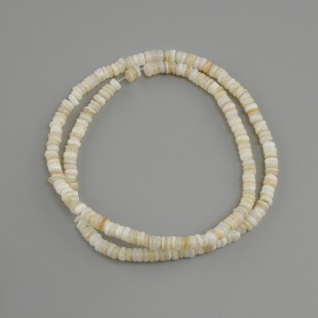 Abalone Shell Beads Scarfoa Rondelle, diameter 4x1.5–2 mm, length 38 cm on fishing line