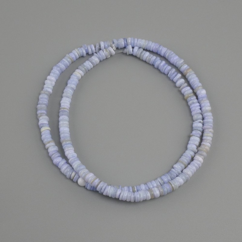 Scafarka Shell Rondelle Beads, 4x1.5-2mm diameter, 38cm length on fishing line