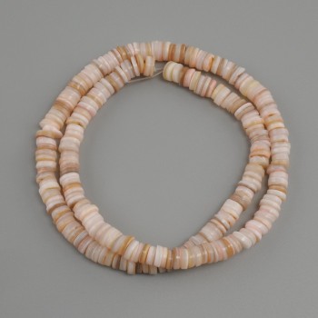 Abalone Shell Beads Scarva Rondelle, 6x1.5–2 mm, 39 cm long on thread