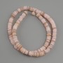 Crafted mother-of-pearl Skafarka rondelle pearls, diameter 6x1.5-2 mm+, length 39 cm on Nymo thread