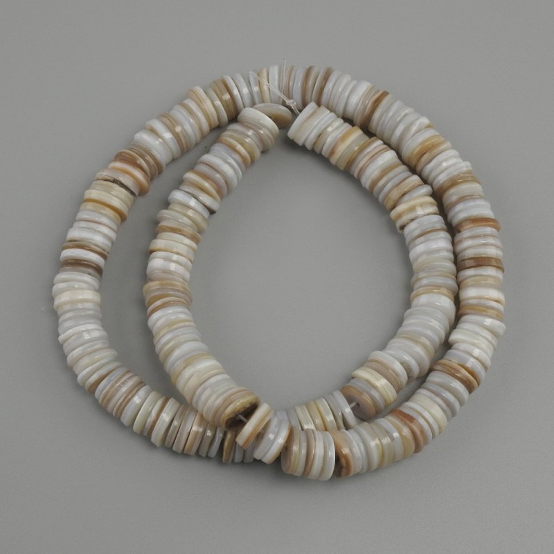 Scapharca Shell Rondelle Beads, 8x1.5-2mm ±, 38cm ± on Line