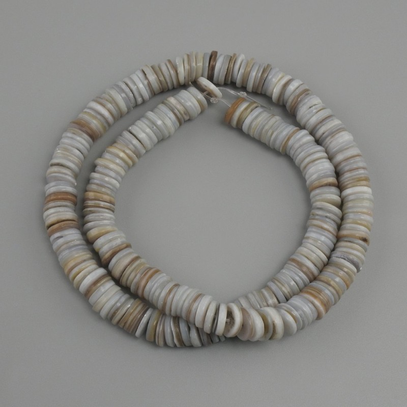 Scapharca Shell Rondelle Beads, 8x1.5-2mm ±, 38cm ± on Line