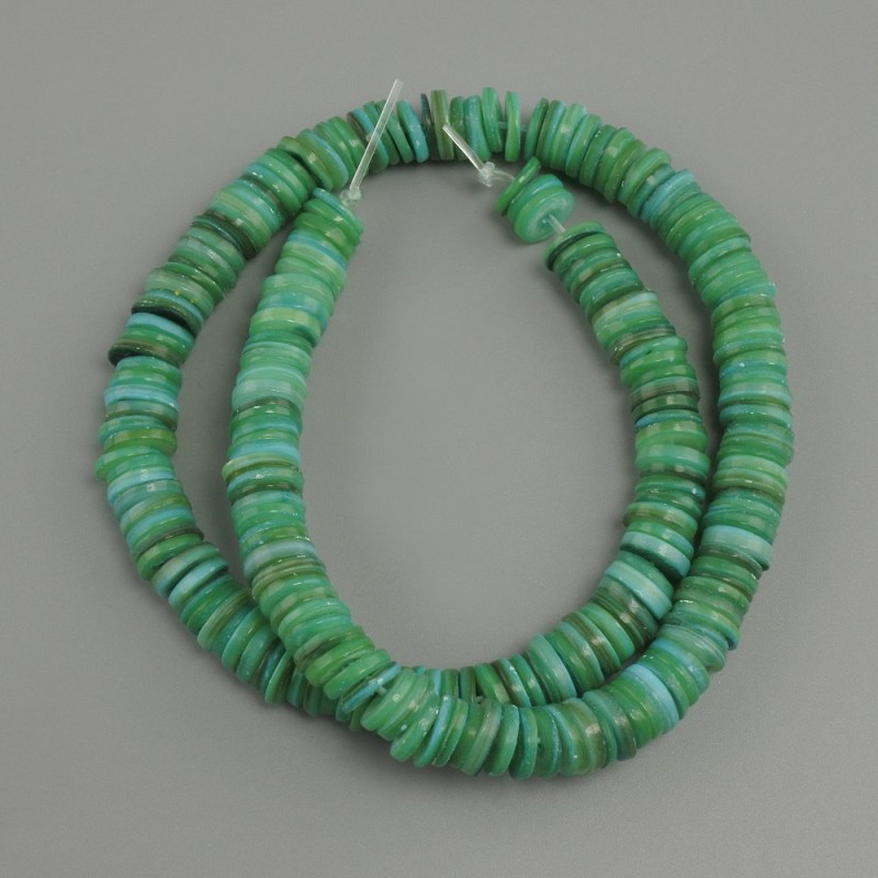 Scalfo Shell Rondelle Pearls Beads 8x1.5-2 mm, 38 cm long on thread