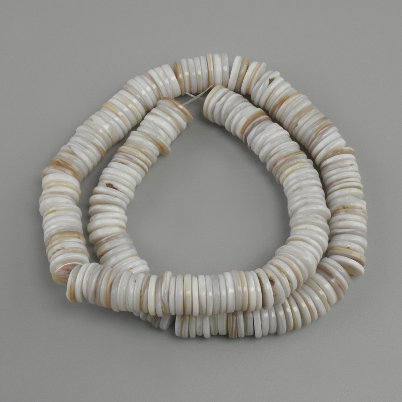 Shell Beads Scarabka Abalone Rondelle, diameter 10x1.5-2mm, length 39cm +/- on thread