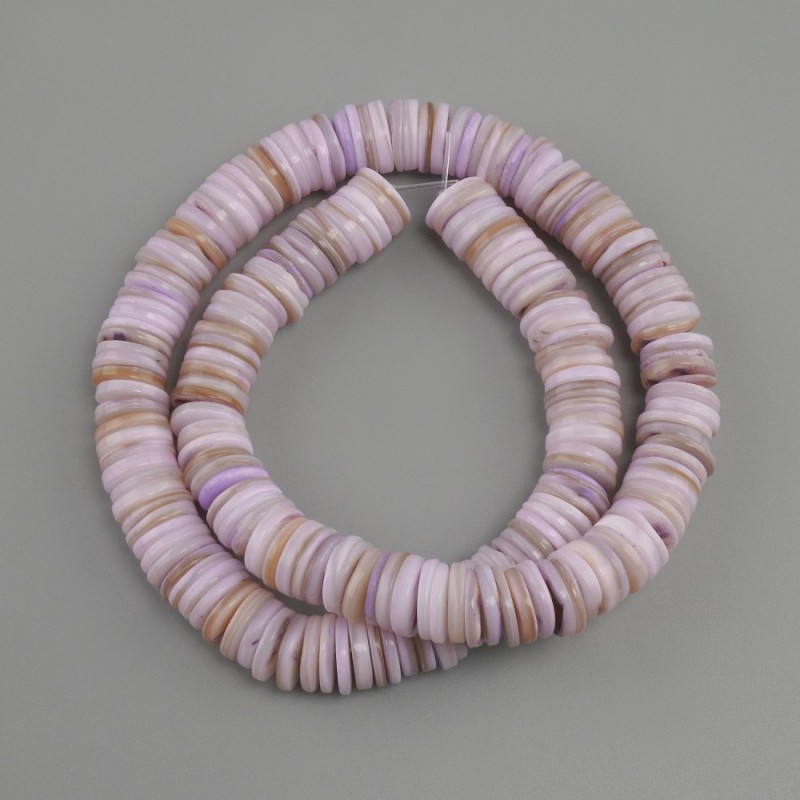 Scafarka Mother-of-Pearl Rondelle Beads, 10x1.5-2mm +-, 39cm+- length on thread