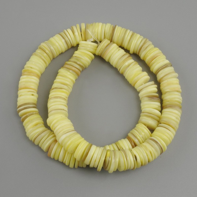 Scafarca shell beads, rondelle pearls, diameter 10x1.5-2 mm+, length 39 cm on thread