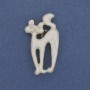 Brooch Pendant Cat White Enamel Gold-tone Metal 39x22mm±