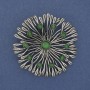 Brooch Pendant Flower Cat's Eye 60mm+- Silver Metal