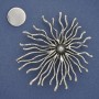 Magnetic Floral Brooch 75mm+ Silver Metal