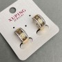 Xuping Earrings with White Rhinestones 15x8mm+- Gold-Plated 18K