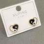 Xuping heart stud earrings, 10×9 mm diameter±, 18K gold-plated