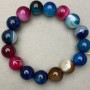 Agate bracelet smooth bead 12mm±, length 18cm± stretch