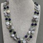 Necklace Agate Botswana coin 11mm+- Amethyst bead 8.5mm+- length 65cm+- with clasp
