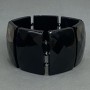 Bracelet Agate faceted link 40×29mm ± Hematite multifaceted, diameter 4mm ±, length 18cm ± stretch