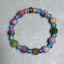 Bracelet Tourmaline faceted grain 10x7mm +- Czech crystal 6x5mm +-, length 18cm +- stretch